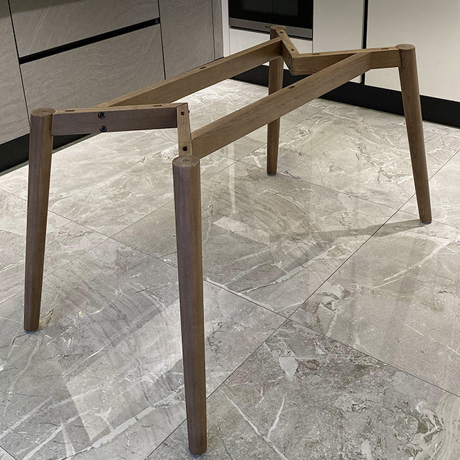 Contemporary Fixed Faux Marble Top Dining Room Table¬†with 4 Solid Wood Legs Kitchen Dining Set Clearhalo 'Dining Room Sets' 'Dining Tables & Seating' 'dining_room_set' 'Furniture' 'furniture_dining_room_set' 'Kitchen & Dining Furniture' 'kitchen&dining_furn' 'kitchen' 3347843