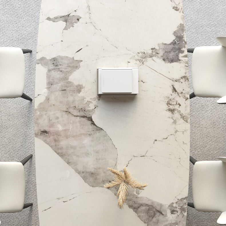 Minimalist Sintered Stone Dining Room Set with Rectangle Top and Black Base Kitchen Furniture Clearhalo 'Dining Room Sets' 'Dining Tables & Seating' 'dining_room_set' 'Furniture' 'furniture_dining_room_set' 'Kitchen & Dining Furniture' 'kitchen&dining_furn' 'kitchen' 3347873