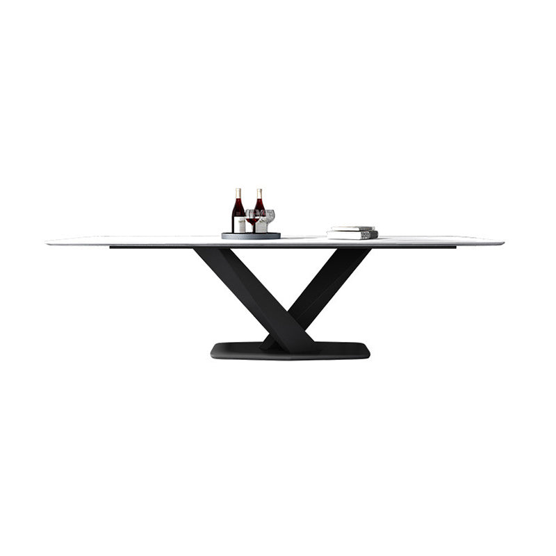 Modern Sintered Stone Dining Table Set with Rectangle Table and Pedestal Base Formal Dining Set Table Only Clearhalo 'Dining Room Sets' 'Dining Tables & Seating' 'dining_room_set' 'Furniture' 'furniture_dining_room_set' 'Kitchen & Dining Furniture' 'kitchen&dining_furn' 'kitchen' 3347920