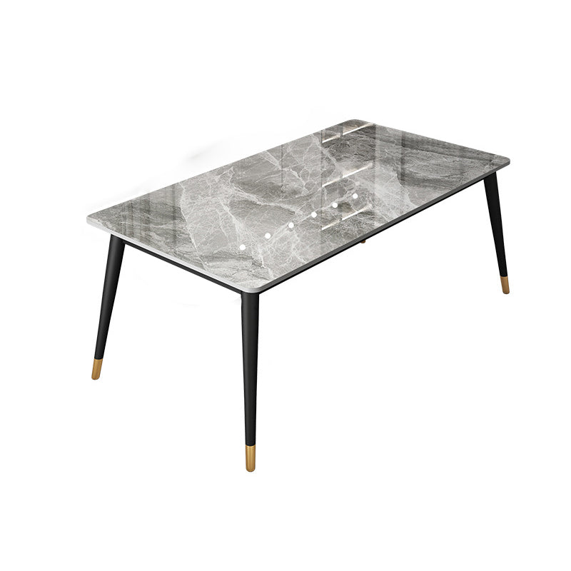 Modern Sintered Stone Rectangle Dining Set Standard White Dining Set with 4 Legs Base Table Only Clearhalo 'Dining Room Sets' 'Dining Tables & Seating' 'dining_room_set' 'Furniture' 'furniture_dining_room_set' 'Kitchen & Dining Furniture' 'kitchen&dining_furn' 'kitchen' 3347945