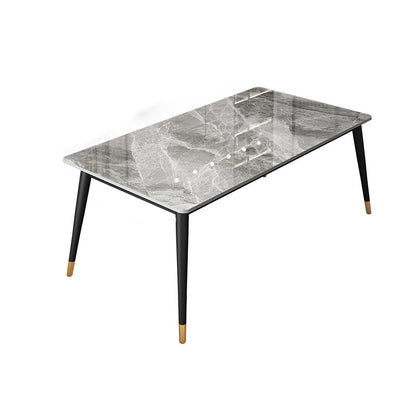 Modern Sintered Stone Rectangle Dining Set Standard White Dining Set with 4 Legs Base Table Only Clearhalo 'Dining Room Sets' 'Dining Tables & Seating' 'dining_room_set' 'Furniture' 'furniture_dining_room_set' 'Kitchen & Dining Furniture' 'kitchen&dining_furn' 'kitchen' 3347945