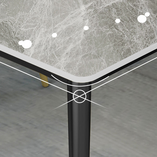 Modern Sintered Stone Rectangle Dining Set Standard White Dining Set with 4 Legs Base Clearhalo 'Dining Room Sets' 'Dining Tables & Seating' 'dining_room_set' 'Furniture' 'furniture_dining_room_set' 'Kitchen & Dining Furniture' 'kitchen&dining_furn' 'kitchen' 3347949