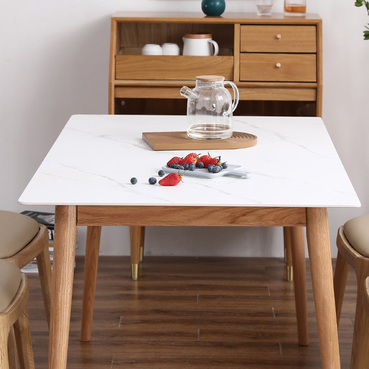 Modern Style Solid Wood Top Dining Table Sets with Rectangle Table Dining Furniture Clearhalo 'Dining Room Sets' 'Dining Tables & Seating' 'dining_room_set' 'Furniture' 'furniture_dining_room_set' 'Kitchen & Dining Furniture' 'kitchen&dining_furn' 'kitchen' 3347959