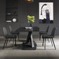 Modern Sintered Stone Rectangular DiningTable with Metal Base Black TableSet for Home with 4 Chairs Clearhalo 'Dining Room Sets' 'Dining Tables & Seating' 'dining_room_set' 'Furniture' 'furniture_dining_room_set' 'Kitchen & Dining Furniture' 'kitchen&dining_furn' 'kitchen' 3347972