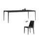 Modern Sintered Stone Black Dining Table Set with Rectangle Table and Metal Base Formal Dining Set with 4 Chairs Clearhalo 'Dining Room Sets' 'Dining Tables & Seating' 'dining_room_set' 'Furniture' 'furniture_dining_room_set' 'Kitchen & Dining Furniture' 'kitchen&dining_furn' 'kitchen' 3347983