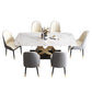 Fixed Contemporary Sintered Stone Kitchen Table Set with Pedestal Base Furniture for Home Clearhalo 'Dining Room Sets' 'Dining Tables & Seating' 'dining_room_set' 'furn' 'furn_dining_room_set' 'Furniture' 'furniture_dining_room_set' 'Kitchen & Dining Furniture' 'kitchen&dining_furn' 'kitchen' 3348002