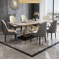 Fixed Contemporary Sintered Stone Kitchen Table Set with Pedestal Base Furniture for Home Clearhalo 'Dining Room Sets' 'Dining Tables & Seating' 'dining_room_set' 'furn' 'furn_dining_room_set' 'Furniture' 'furniture_dining_room_set' 'Kitchen & Dining Furniture' 'kitchen&dining_furn' 'kitchen' 3348012