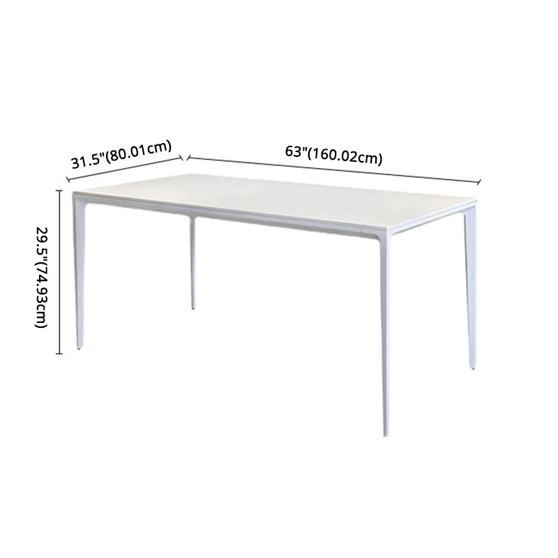 Modern Sintered Stone Top Standard Dining Set White Rectangle Shape Dining Set for Kitchen Clearhalo 'Dining Room Sets' 'Dining Tables & Seating' 'dining_room_set' 'Furniture' 'furniture_dining_room_set' 'Kitchen & Dining Furniture' 'kitchen&dining_furn' 'kitchen' 3348039