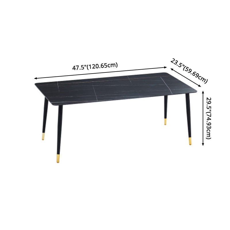 Modern Sintered Stone Dining Room Set Standard Height with Rectangle Top and Gold Legs Dining Set Clearhalo 'Dining Room Sets' 'Dining Tables & Seating' 'dining_room_set' 'Furniture' 'furniture_dining_room_set' 'Kitchen & Dining Furniture' 'kitchen&dining_furn' 'kitchen' 3348051