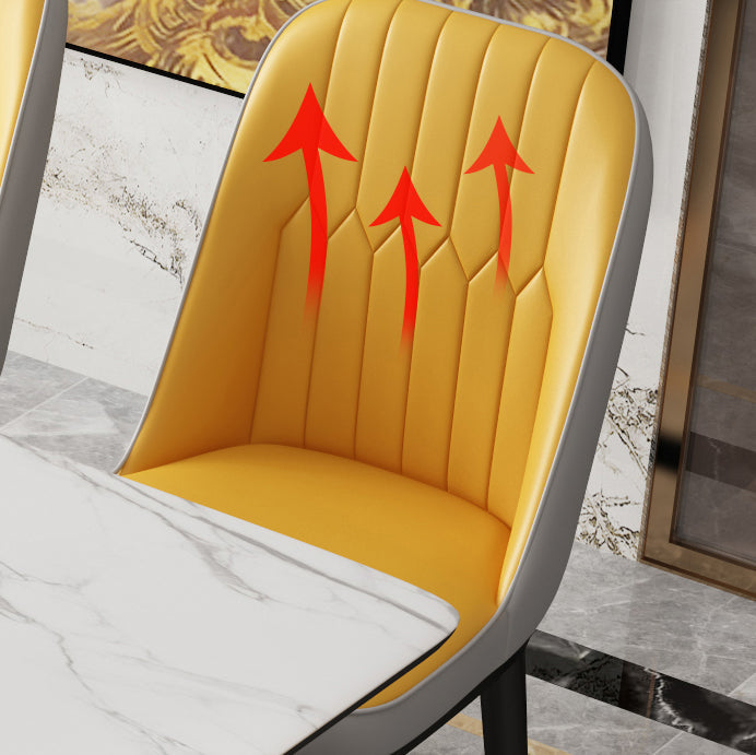 Modern Dining Table Set White Scalable Sintered Stone Dining Table with 4 Legs Base Clearhalo 'Dining Room Sets' 'Dining Tables & Seating' 'dining_room_set' 'Furniture' 'furniture_dining_room_set' 'Kitchen & Dining Furniture' 'kitchen&dining_furn' 'kitchen' 3348075