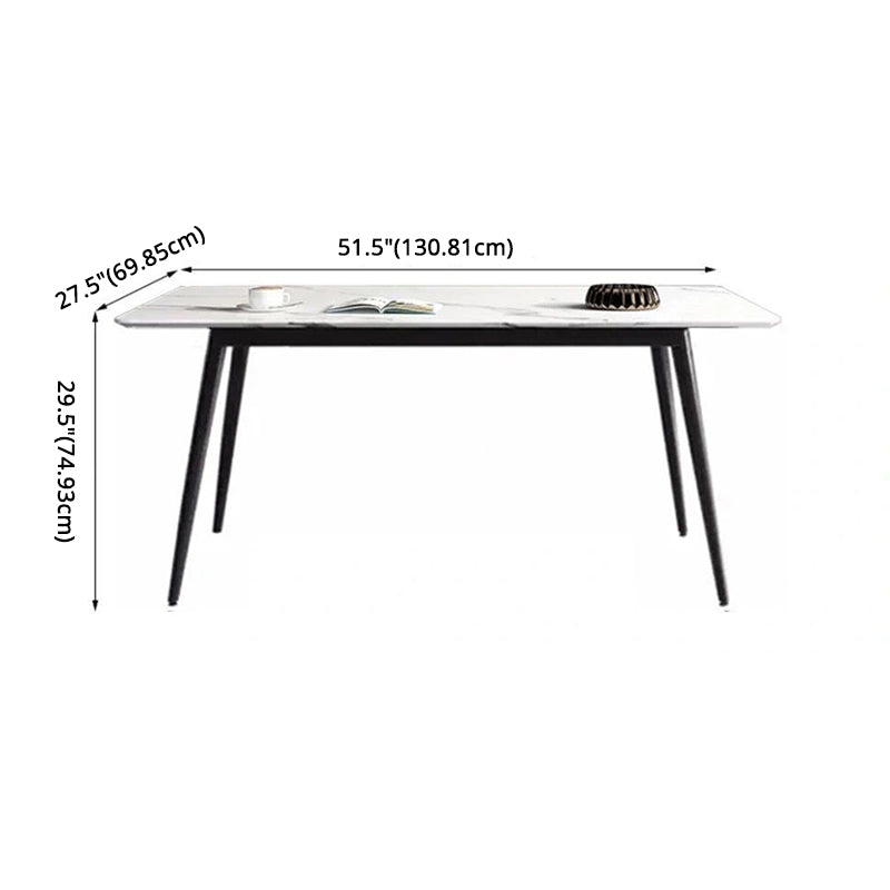 Modern Sintered Stone Dining Room Set Standard Height with 4 Legs Base Dining Set Clearhalo 'Dining Room Sets' 'Dining Tables & Seating' 'dining_room_set' 'furn' 'furn_dining_room_set' 'Furniture' 'furniture_dining_room_set' 'Kitchen & Dining Furniture' 'kitchen&dining_furn' 'kitchen' 3348094