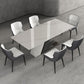 Modern Sintered Stone Dining Table Set with Rectangle Table and Metal Base Formal Dining Set with 6 Chairs Clearhalo 'Dining Room Sets' 'Dining Tables & Seating' 'dining_room_set' 'Furniture' 'furniture_dining_room_set' 'Kitchen & Dining Furniture' 'kitchen&dining_furn' 'kitchen' 3348102