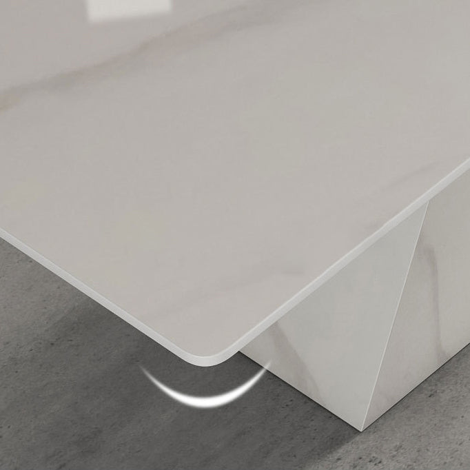 Modern Sintered Stone Dining Table Set with Rectangle Table and Metal Base Formal Dining Set Clearhalo 'Dining Room Sets' 'Dining Tables & Seating' 'dining_room_set' 'Furniture' 'furniture_dining_room_set' 'Kitchen & Dining Furniture' 'kitchen&dining_furn' 'kitchen' 3348104