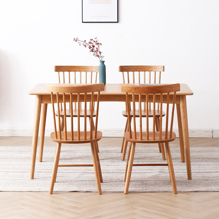 Minimalist Style Solid Wood Top Dining Table Set of Rectangle Shape Formal Dinette Set Clearhalo 'Dining Room Sets' 'Dining Tables & Seating' 'dining_room_set' 'furn' 'furn_dining_room_set' 'Furniture' 'furniture_dining_room_set' 'Kitchen & Dining Furniture' 'kitchen&dining_furn' 'kitchen' 3348131