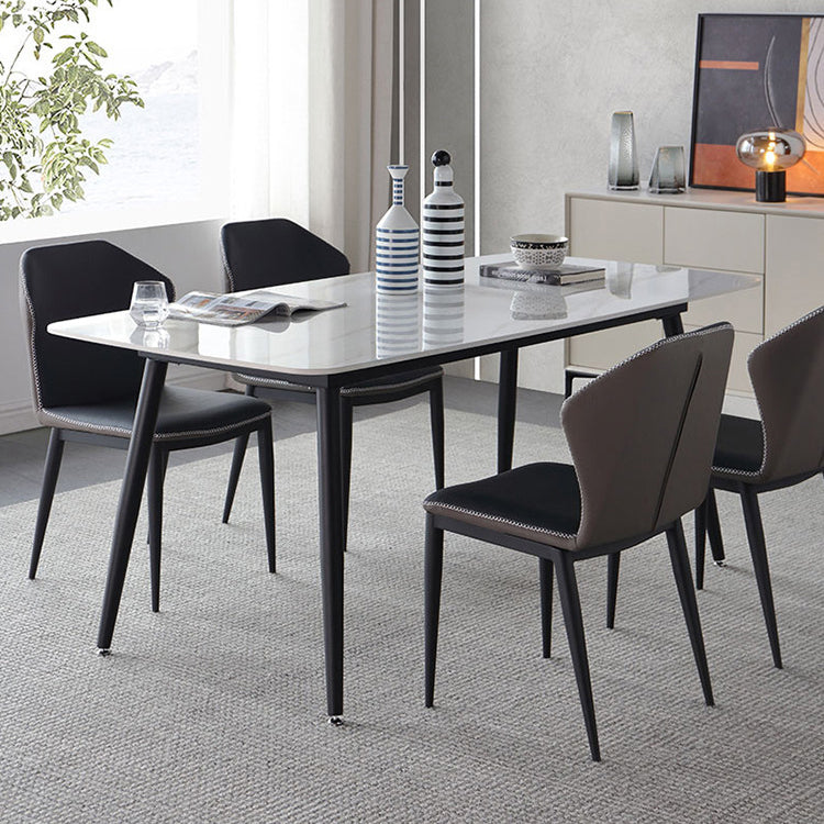 Modern Sintered Stone Dining Room Set with Black Base Dining Furniture for Home Use Clearhalo 'Dining Room Sets' 'Dining Tables & Seating' 'dining_room_set' 'furn' 'furn_dining_room_set' 'Furniture' 'furniture_dining_room_set' 'Kitchen & Dining Furniture' 'kitchen&dining_furn' 'kitchen' 3348156