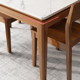 Modern Style Dining Table Set White Sintered Stone Dining Table with Solid Wood Base Clearhalo 'Dining Room Sets' 'Dining Tables & Seating' 'dining_room_set' 'Furniture' 'furniture_dining_room_set' 'Kitchen & Dining Furniture' 'kitchen&dining_furn' 'kitchen' 3348179