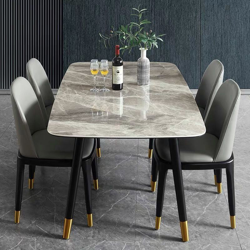 Nordic Sintered Stone Dining Room Set with Metal Base Dining Furniture for Home Use Clearhalo 'Dining Room Sets' 'Dining Tables & Seating' 'dining_room_set' 'Furniture' 'furniture_dining_room_set' 'Kitchen & Dining Furniture' 'kitchen&dining_furn' 'kitchen' 3348197