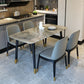Nordic Sintered Stone Dining Room Set with Metal Base Dining Furniture for Home Use with 4 Chairs Clearhalo 'Dining Room Sets' 'Dining Tables & Seating' 'dining_room_set' 'Furniture' 'furniture_dining_room_set' 'Kitchen & Dining Furniture' 'kitchen&dining_furn' 'kitchen' 3348199