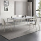 Modern White Sintered Stone Dining Set Standard Rectangle Dining Table Set with 4 Legs Base Clearhalo 'Dining Room Sets' 'Dining Tables & Seating' 'dining_room_set' 'Furniture' 'furniture_dining_room_set' 'Kitchen & Dining Furniture' 'kitchen&dining_furn' 'kitchen' 3348217