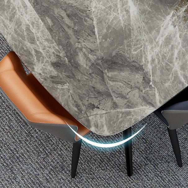 Contemporary Style Kitchen Sintered Stone Rectangle Table With 4 Legs Base Clearhalo 'Dining Room Sets' 'Dining Tables & Seating' 'dining_room_set' 'Furniture' 'furniture_dining_room_set' 'Kitchen & Dining Furniture' 'kitchen&dining_furn' 'kitchen' 3348236