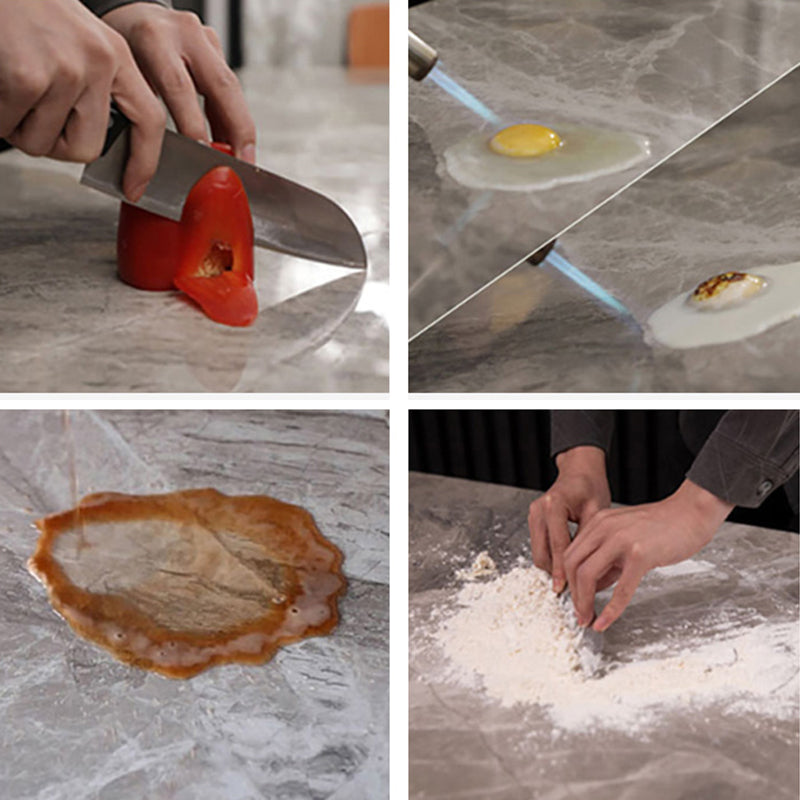 Contemporary Style Kitchen Sintered Stone Rectangle Table With 4 Legs Base Clearhalo 'Dining Room Sets' 'Dining Tables & Seating' 'dining_room_set' 'Furniture' 'furniture_dining_room_set' 'Kitchen & Dining Furniture' 'kitchen&dining_furn' 'kitchen' 3348240