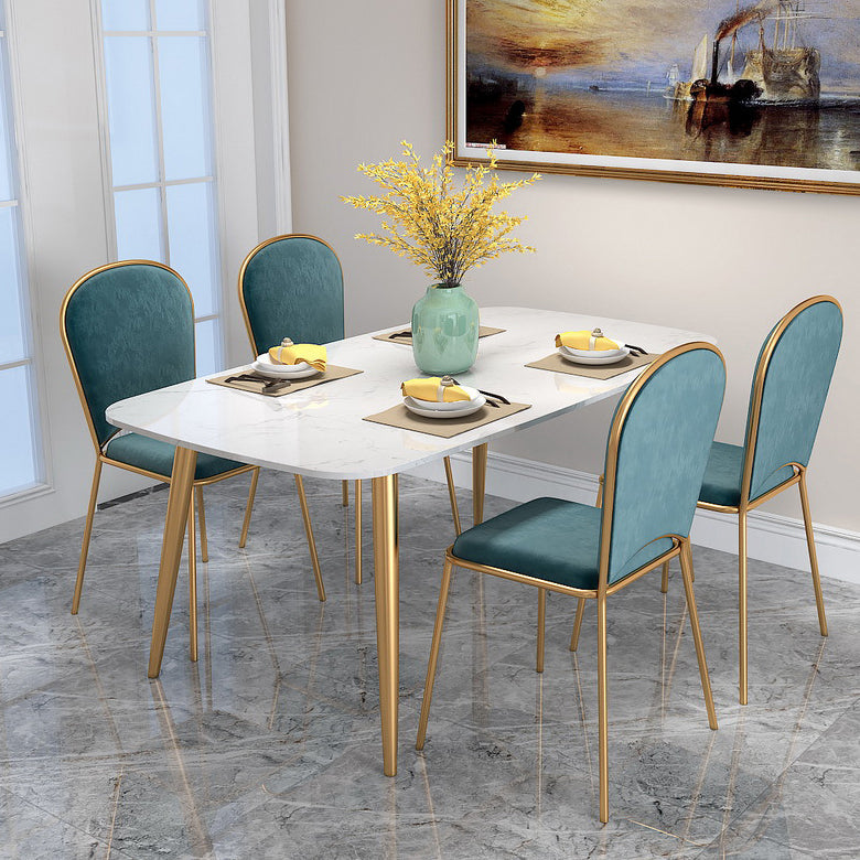Scandinavian Kitchen Dining Room Set with Sintered Stone Top and 4 Legs Base Dining Furniture Clearhalo 'Dining Room Sets' 'Dining Tables & Seating' 'dining_room_set' 'furn' 'furn_dining_room_set' 'Furniture' 'furniture_dining_room_set' 'Kitchen & Dining Furniture' 'kitchen&dining_furn' 'kitchen' 3348279
