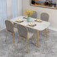 Scandinavian Kitchen Dining Room Set with Sintered Stone Top and 4 Legs Base Dining Furniture Clearhalo 'Dining Room Sets' 'Dining Tables & Seating' 'dining_room_set' 'furn' 'furn_dining_room_set' 'Furniture' 'furniture_dining_room_set' 'Kitchen & Dining Furniture' 'kitchen&dining_furn' 'kitchen' 3348281