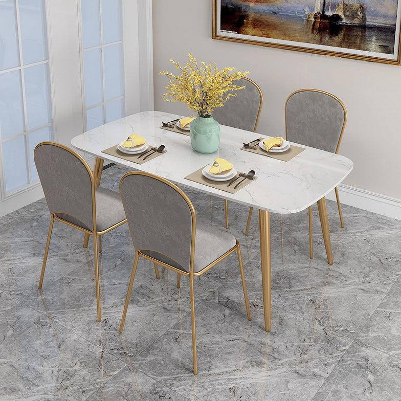Scandinavian Kitchen Dining Room Set with Sintered Stone Top and 4 Legs Base Dining Furniture Clearhalo 'Dining Room Sets' 'Dining Tables & Seating' 'dining_room_set' 'furn' 'furn_dining_room_set' 'Furniture' 'furniture_dining_room_set' 'Kitchen & Dining Furniture' 'kitchen&dining_furn' 'kitchen' 3348281