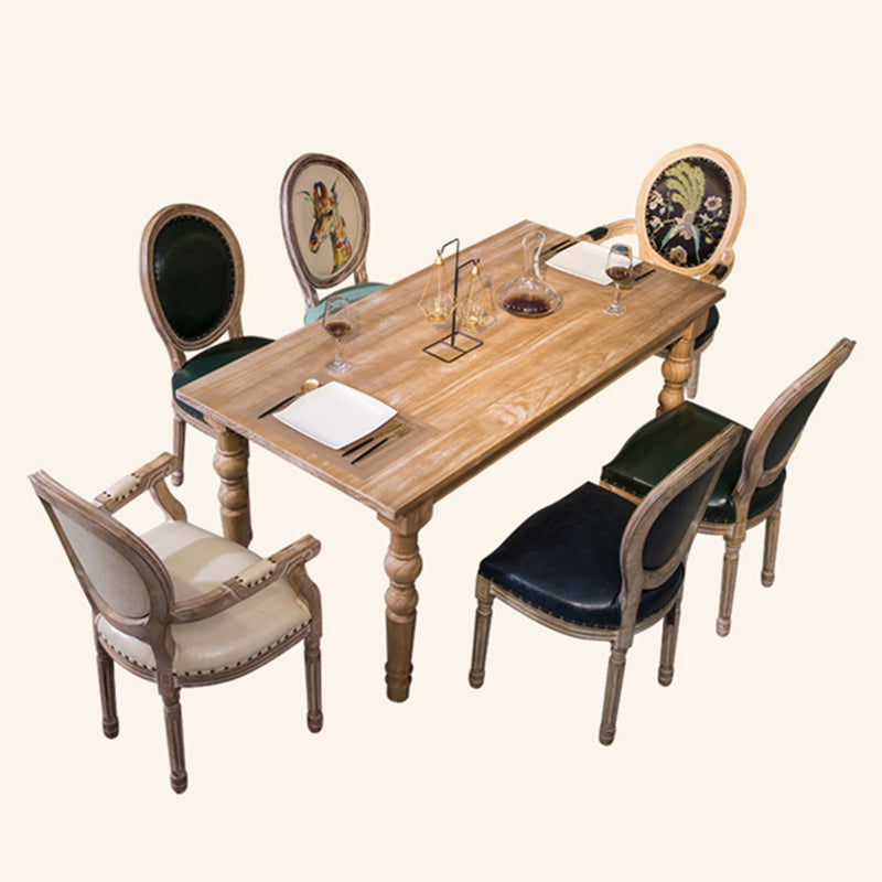 Farmhouse Style Solid Wood Dining Set with Rectangle Shape Table and 4 Legs Base for Home Use Clearhalo 'Dining Room Sets' 'Dining Tables & Seating' 'dining_room_set' 'Furniture' 'furniture_dining_room_set' 'Kitchen & Dining Furniture' 'kitchen&dining_furn' 'kitchen' 3348300