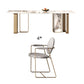 Modern Sintered Stone Dining Table Set Standard Height Gold Legs Dining Set for Home Use with 4 Chairs Clearhalo 'Dining Room Sets' 'Dining Tables & Seating' 'dining_room_set' 'Furniture' 'furniture_dining_room_set' 'Kitchen & Dining Furniture' 'kitchen&dining_furn' 'kitchen' 3348309