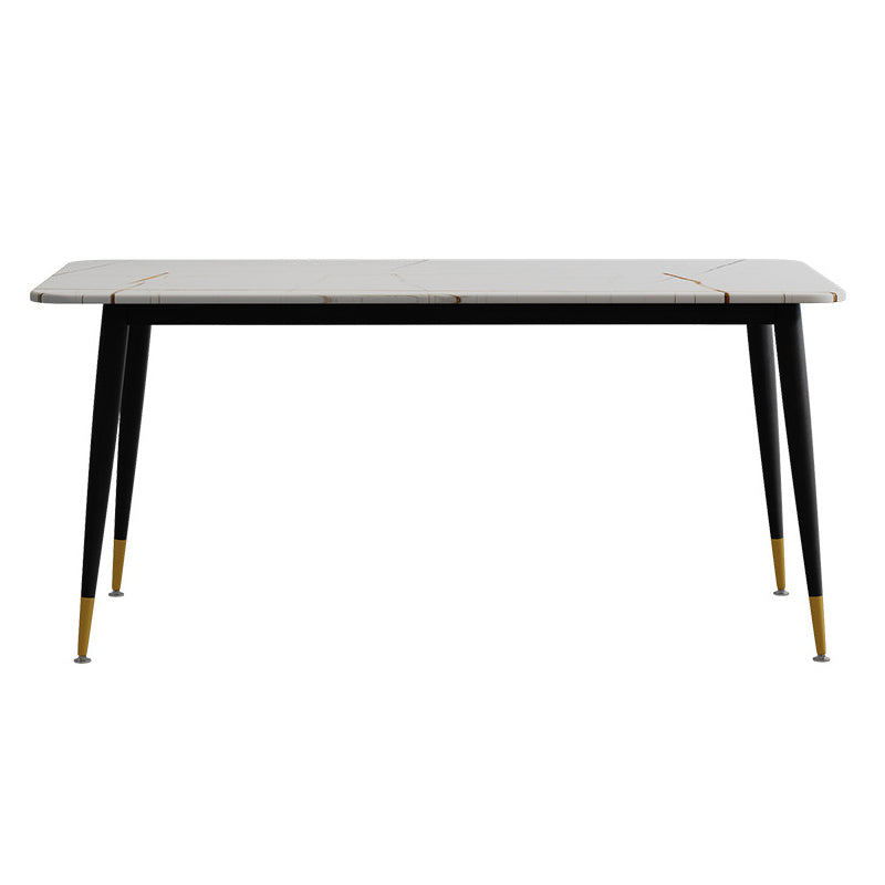 Modern Sintered Stone Rectangle Shape Dining Set White & Black Standard Dining Set for Kitchen White Table Only Clearhalo 'Dining Room Sets' 'Dining Tables & Seating' 'dining_room_set' 'Furniture' 'furniture_dining_room_set' 'Kitchen & Dining Furniture' 'kitchen&dining_furn' 'kitchen' 3348325