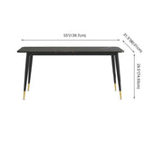 Modern Sintered Stone Rectangle Shape Dining Set White & Black Standard Dining Set for Kitchen Clearhalo 'Dining Room Sets' 'Dining Tables & Seating' 'dining_room_set' 'Furniture' 'furniture_dining_room_set' 'Kitchen & Dining Furniture' 'kitchen&dining_furn' 'kitchen' 3348332