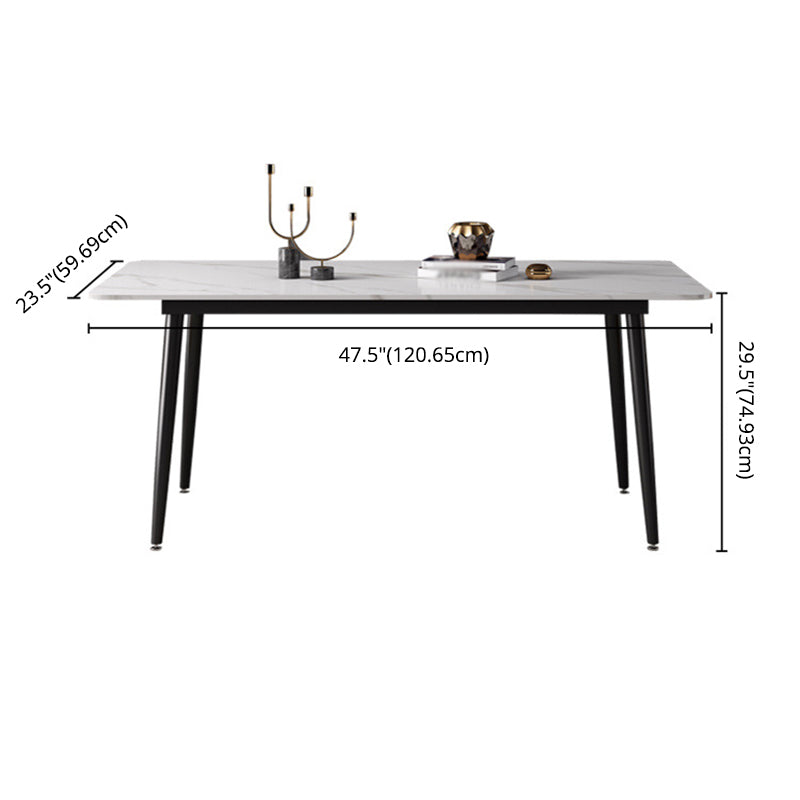 Modern Sintered Stone Dining Table Set White Rectangle Dining Set for Home Use Clearhalo 'Dining Room Sets' 'Dining Tables & Seating' 'dining_room_set' 'Furniture' 'furniture_dining_room_set' 'Kitchen & Dining Furniture' 'kitchen&dining_furn' 'kitchen' 3348362