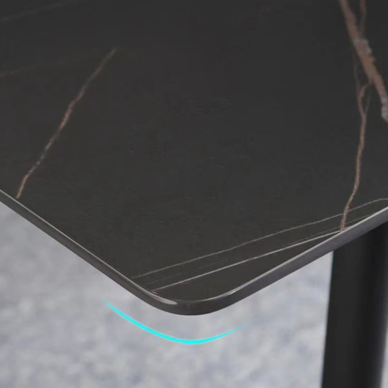 Modern Style Sintered Stone Dining Table with Standard Height Table and 4 Legs Base for Home Use Clearhalo 'Dining Room Sets' 'Dining Tables & Seating' 'dining_room_set' 'Furniture' 'furniture_dining_room_set' 'Kitchen & Dining Furniture' 'kitchen&dining_furn' 'kitchen' 3348382