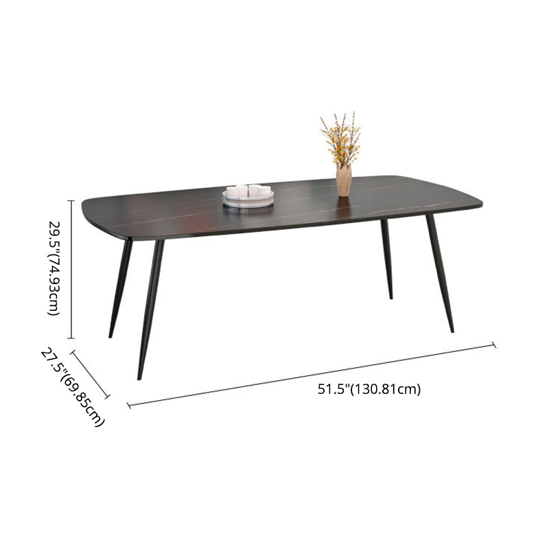 Modern Style Sintered Stone Dining Table with Standard Height Table and 4 Legs Base for Home Use Clearhalo 'Dining Room Sets' 'Dining Tables & Seating' 'dining_room_set' 'Furniture' 'furniture_dining_room_set' 'Kitchen & Dining Furniture' 'kitchen&dining_furn' 'kitchen' 3348386