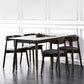 Scandinavian Style 6 Seat Rectangular Black Legs Black Slate Dining Table with Base with 4 Chairs Clearhalo 'Dining Room Sets' 'Dining Tables & Seating' 'dining_room_set' 'Furniture' 'furniture_dining_room_set' 'Kitchen & Dining Furniture' 'kitchen&dining_furn' 'kitchen' 3348389