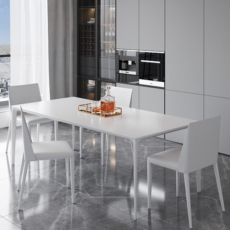 Modern Dining Room Sintered Stone Rectangle Table Dining Furniture Set with 4 Legs Base Clearhalo 'Dining Room Sets' 'Dining Tables & Seating' 'dining_room_set' 'Furniture' 'furniture_dining_room_set' 'Kitchen & Dining Furniture' 'kitchen&dining_furn' 'kitchen' 3348404