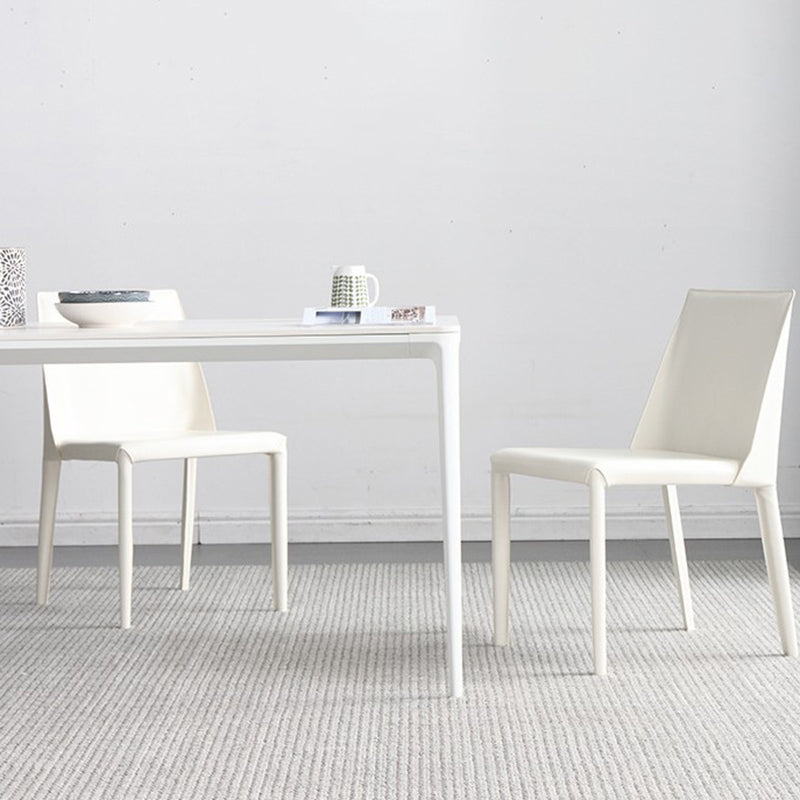 Modern Standard Sintered Stone Dining Set White Rectangle Shape Dining Set for Kitchen Clearhalo 'Dining Room Sets' 'Dining Tables & Seating' 'dining_room_set' 'Furniture' 'furniture_dining_room_set' 'Kitchen & Dining Furniture' 'kitchen&dining_furn' 'kitchen' 3348477