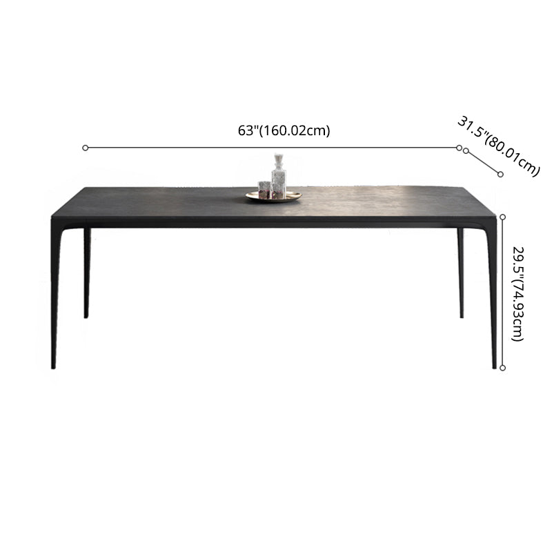 Modern Kitchen Dining Room Set with Sintered Stone Top and Black Base Dining Furniture Set Clearhalo 'Dining Room Sets' 'Dining Tables & Seating' 'dining_room_set' 'furn' 'furn_dining_room_set' 'Furniture' 'furniture_dining_room_set' 'Kitchen & Dining Furniture' 'kitchen&dining_furn' 'kitchen' 3348492