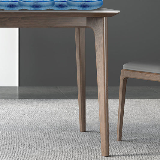 Minimalist White Sintered Stone Dining Set Standard Rectangle Shape Dining Set with 4 Legs Table Clearhalo 'Dining Room Sets' 'Dining Tables & Seating' 'dining_room_set' 'Furniture' 'furniture_dining_room_set' 'Kitchen & Dining Furniture' 'kitchen&dining_furn' 'kitchen' 3348503