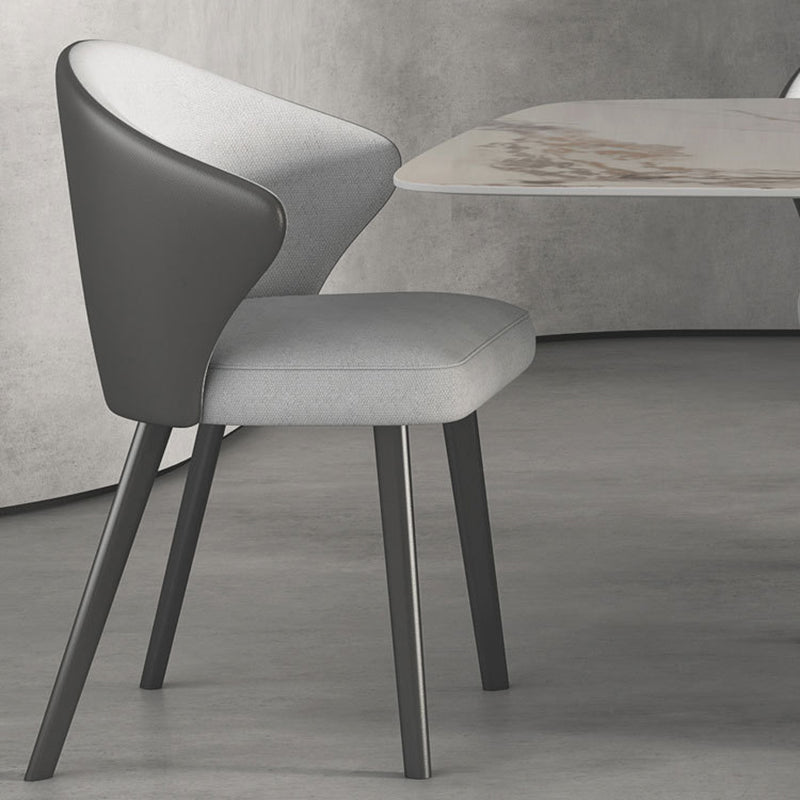 Contemporary Fixed Faux Marble Top Dining Room Table with 2 Black Metallic Legs Kitchen Dining Set Clearhalo 'Dining Room Sets' 'Dining Tables & Seating' 'dining_room_set' 'Furniture' 'furniture_dining_room_set' 'Kitchen & Dining Furniture' 'kitchen&dining_furn' 'kitchen' 3350384