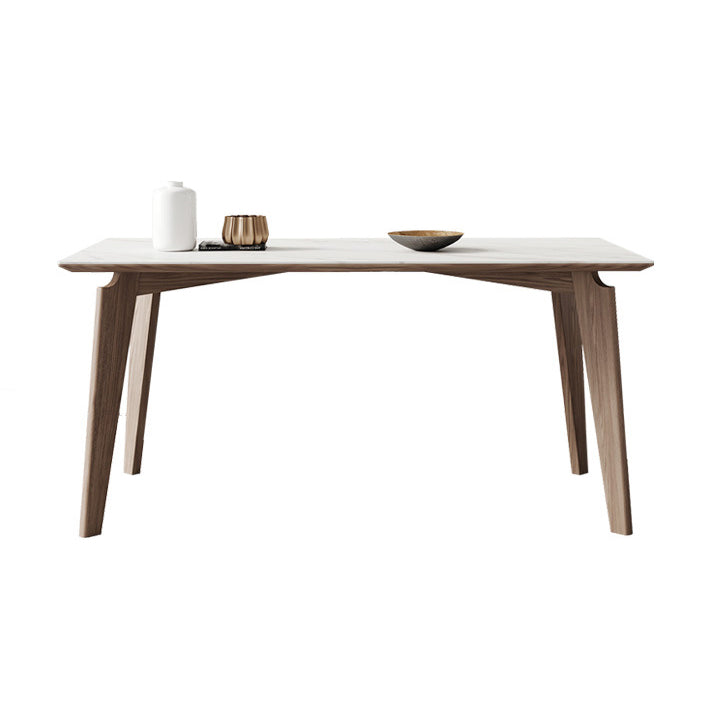 Minimalist Fixed Sintered Stone Dining¬†Room¬†Table¬†with 4 Solid Wood Legs for Kitchen Table Only Clearhalo 'Dining Room Sets' 'Dining Tables & Seating' 'dining_room_set' 'Furniture' 'furniture_dining_room_set' 'Kitchen & Dining Furniture' 'kitchen&dining_furn' 'kitchen' 3350389