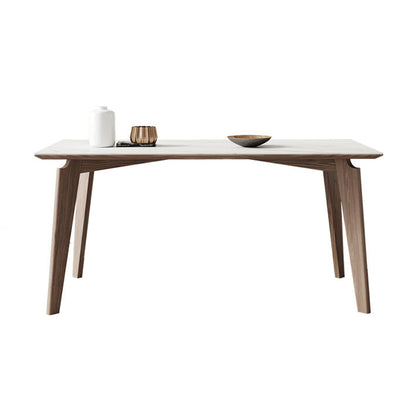 Minimalist Fixed Sintered Stone Dining¬†Room¬†Table¬†with 4 Solid Wood Legs for Kitchen Table Only Clearhalo 'Dining Room Sets' 'Dining Tables & Seating' 'dining_room_set' 'Furniture' 'furniture_dining_room_set' 'Kitchen & Dining Furniture' 'kitchen&dining_furn' 'kitchen' 3350389