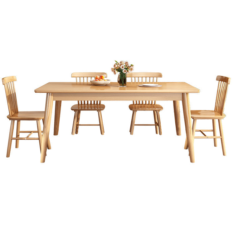 Modern Style Solid Wood Top Dining Table Sets with 4 Legs Base Dining Furniture for Home Use with 4 Chairs Clearhalo 'Dining Room Sets' 'Dining Tables & Seating' 'dining_room_set' 'Furniture' 'furniture_dining_room_set' 'Kitchen & Dining Furniture' 'kitchen&dining_furn' 'kitchen' 3350401