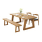 Contemporary Solid Wood Rectangle Shape Kitchen Table Set with 2 Wood Legs for Dining Room Furniture Clearhalo 'Dining Room Sets' 'Dining Tables & Seating' 'dining_room_set' 'furn' 'furn_dining_room_set' 'Furniture' 'furniture_dining_room_set' 'Kitchen & Dining Furniture' 'kitchen&dining_furn' 'kitchen' 3350420