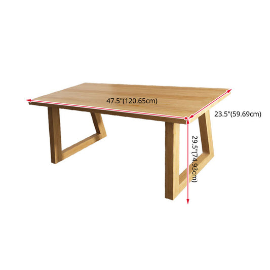 Contemporary Solid Wood Rectangle Shape Kitchen Table Set with 2 Wood Legs for Dining Room Furniture Clearhalo 'Dining Room Sets' 'Dining Tables & Seating' 'dining_room_set' 'furn' 'furn_dining_room_set' 'Furniture' 'furniture_dining_room_set' 'Kitchen & Dining Furniture' 'kitchen&dining_furn' 'kitchen' 3350423