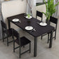 Modern Style Table with Rectangle Shape Standard Height Table and 4 Legs Base for Home Use Black with 4 Chairs Clearhalo 'Dining Room Sets' 'Dining Tables & Seating' 'dining_room_set' 'Furniture' 'furniture_dining_room_set' 'Kitchen & Dining Furniture' 'kitchen&dining_furn' 'kitchen' 3350458