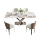 Modern Kitchen Sintered Stone Dining Set Rectangle Shape Standard Dining Set with 4 Legs Base 5 Piece Set Clearhalo 'Dining Room Sets' 'Dining Tables & Seating' 'dining_room_set' 'Furniture' 'furniture_dining_room_set' 'Kitchen & Dining Furniture' 'kitchen&dining_furn' 'kitchen' 3353818