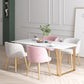 Scandinavian Sintered Stone Dining Table Set White Rectangle Dining Set for Home Use Clearhalo 'Dining Room Sets' 'Dining Tables & Seating' 'dining_room_set' 'furn' 'furn_dining_room_set' 'Furniture' 'furniture_dining_room_set' 'Kitchen & Dining Furniture' 'kitchen&dining_furn' 'kitchen' 3361349