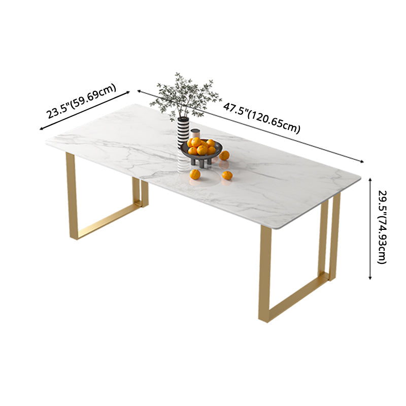 Scandinavian Sintered Stone Dining Table Set White Rectangle Dining Set for Home Use Clearhalo 'Dining Room Sets' 'Dining Tables & Seating' 'dining_room_set' 'furn' 'furn_dining_room_set' 'Furniture' 'furniture_dining_room_set' 'Kitchen & Dining Furniture' 'kitchen&dining_furn' 'kitchen' 3361355